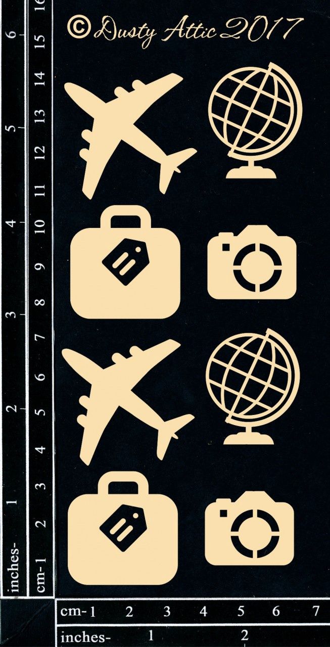 Dusty Attic - Chipboard Travel Icons