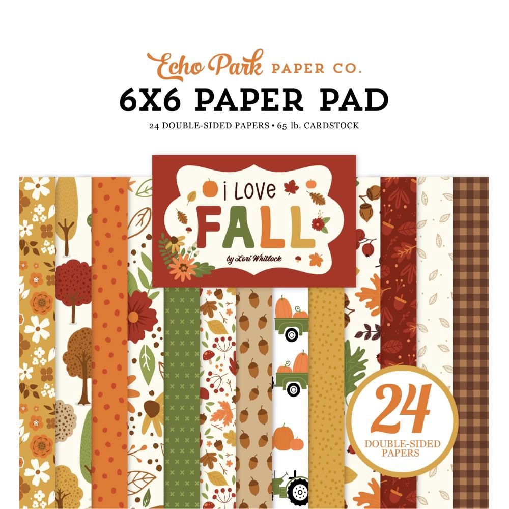 Echo Park - Bloc de papier double face «I Love Fall» 6" X 6" 24 feuilles