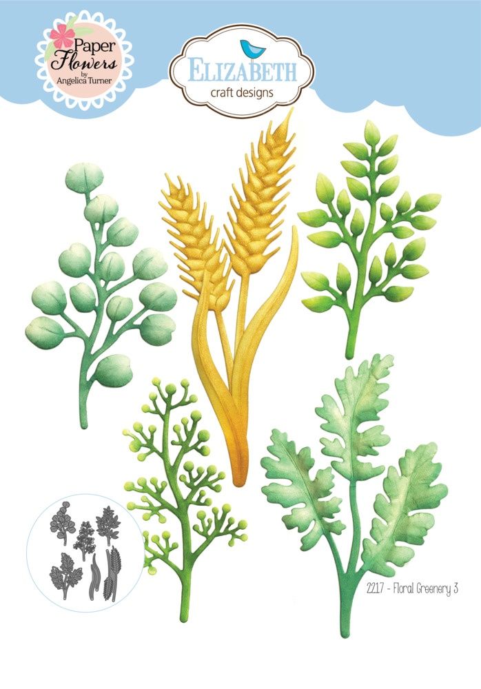 Elizabeth Craft - Dies Floral Greenery 3, 6 pièces