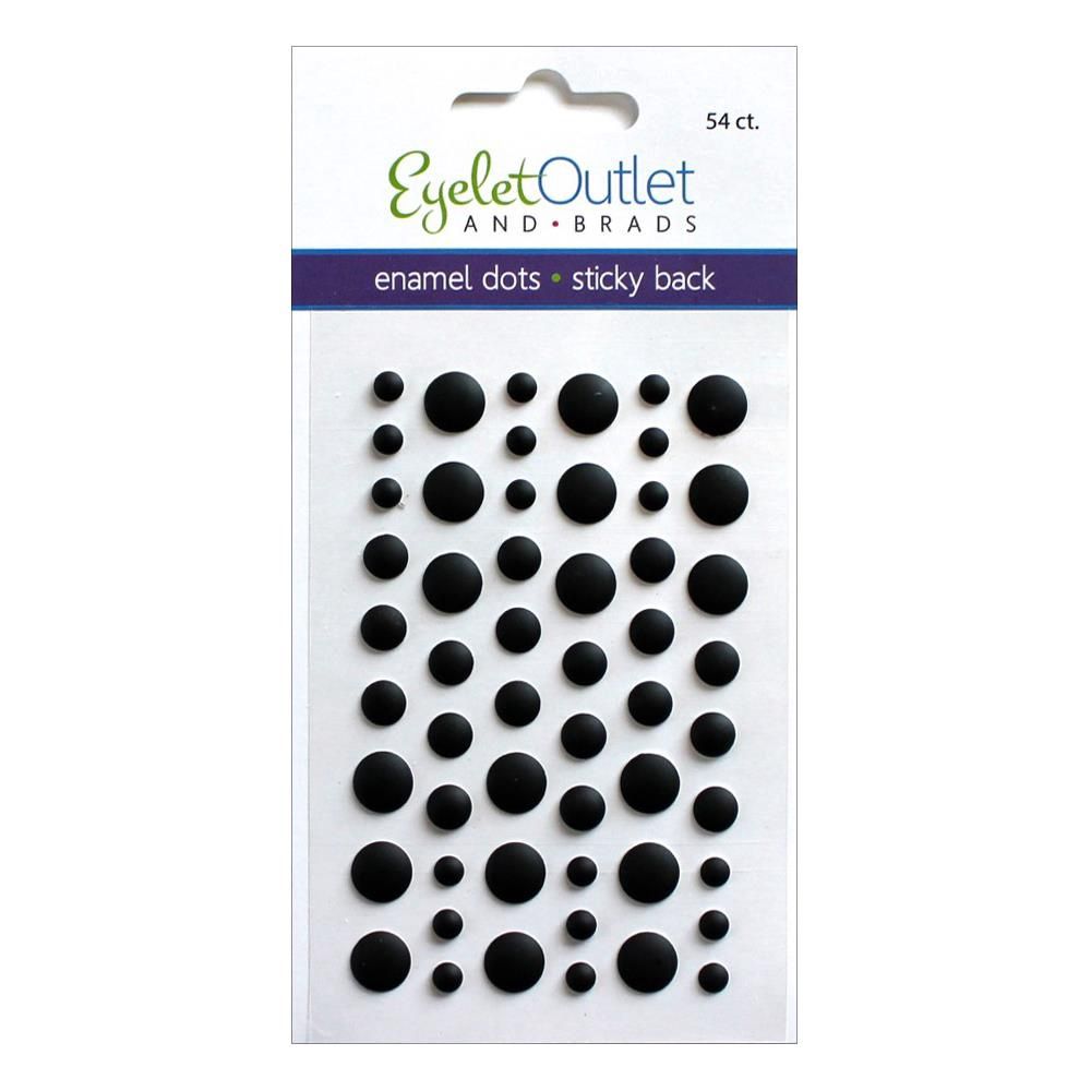 Eyelet outlet - Enamel Dots autocollant «Matte Black» 54 / emballage