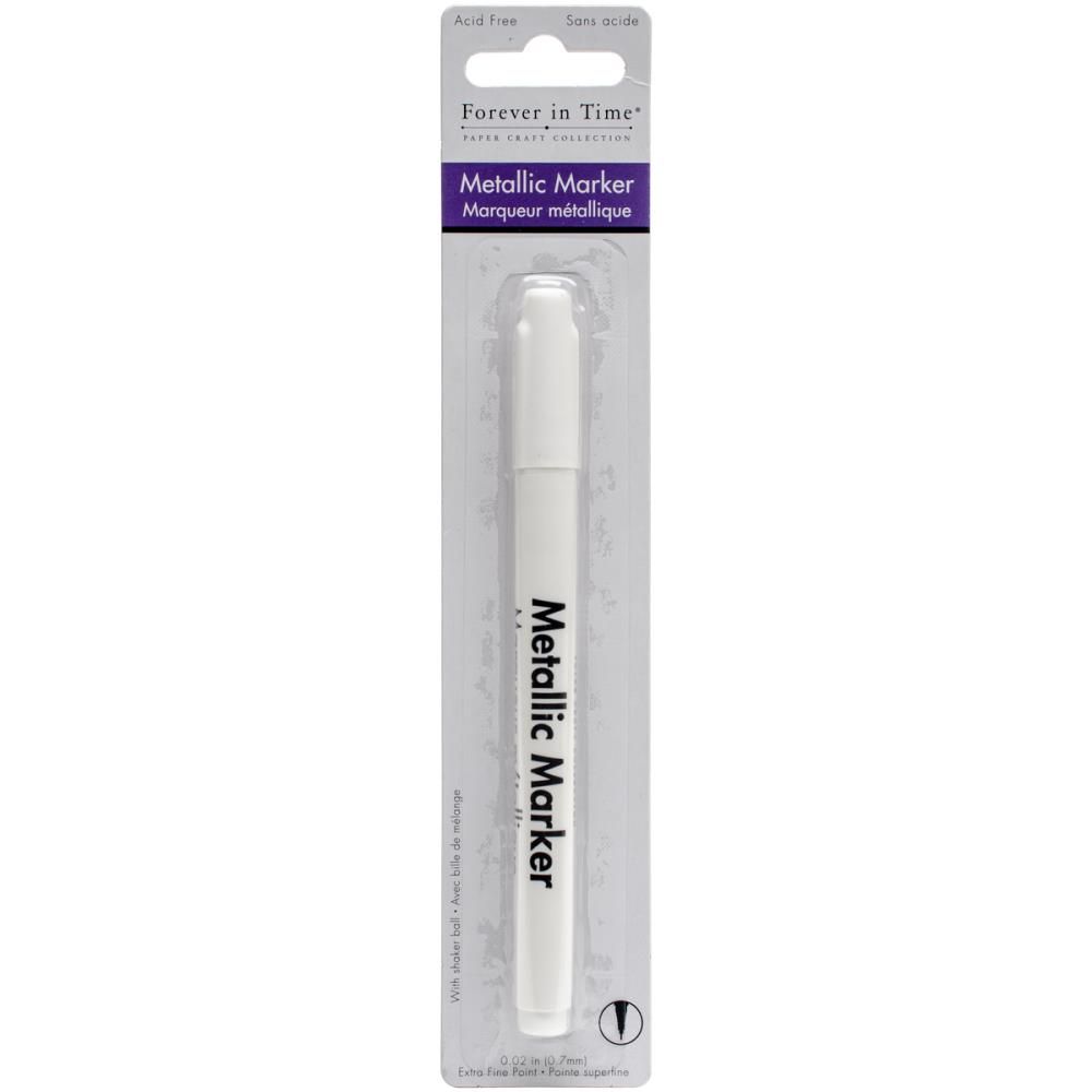 LIQUIDATION!!! Forever in Time - Marqueur permanent Métallique blanc pointe extra fine 7mm(le prix indiqué est déjà réduit de 40%)