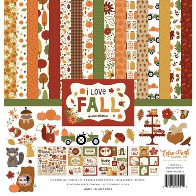 Echo Park - Bloc de papier double face "I love Fall" 12" X 12" 12 feuilles