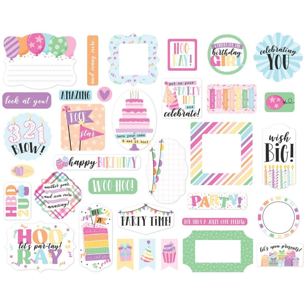 Echo Park - Éphéméras «Make A Wish Birthday Girl» 34 pièces