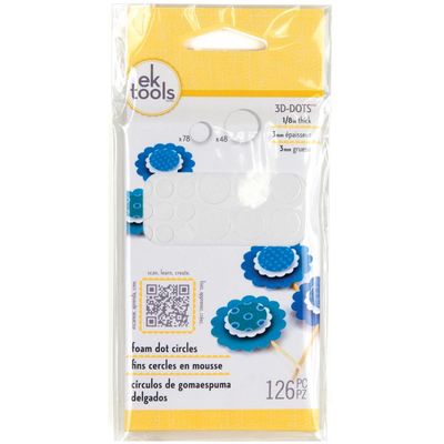 EK Tools 3D Dots Foam Dot 1/8" Round 126 pièces.