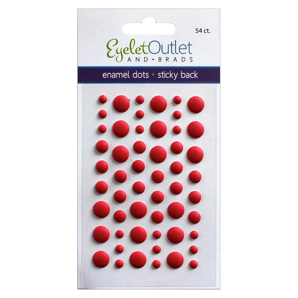 Eyelet outlet - Enamel Dots autocollant «Matte Red» 54 / emballage