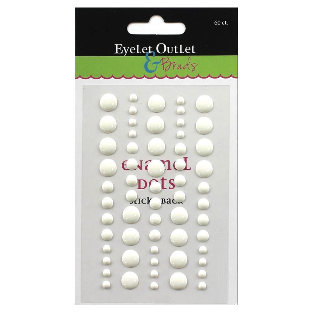 Eyelet outlet - Enamel Dots autocollant «White» 60 / emballage