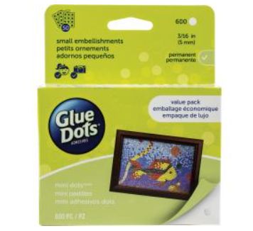 Glue Dots mini 3/16" (5mm) rouleau de 600 pcs