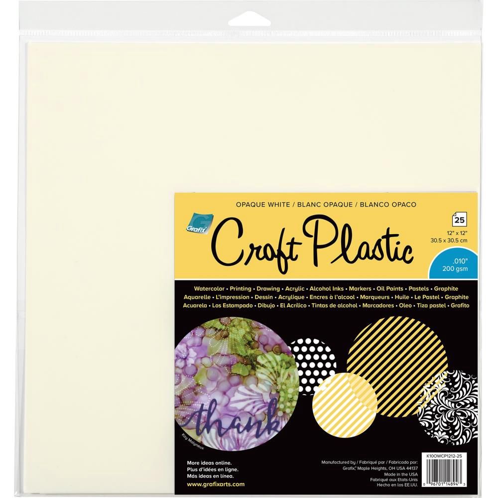Grafix - Craft Plastic, 25 feuilles blanches