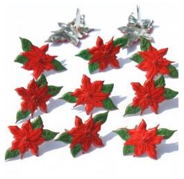 Eyelet Outlet - Brads «Poinsettia Flowers» 12 pièces