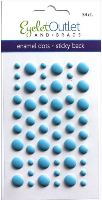 Eyelet outlet - Enamel Dots autocollant «Matte Blue» 54 / emballage