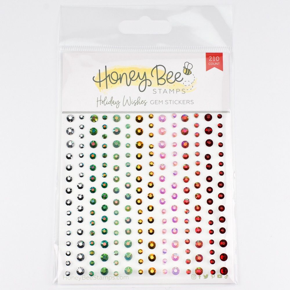 Honey Bee - Cristaux autocollant «Holiday Whishes» 210 pcs