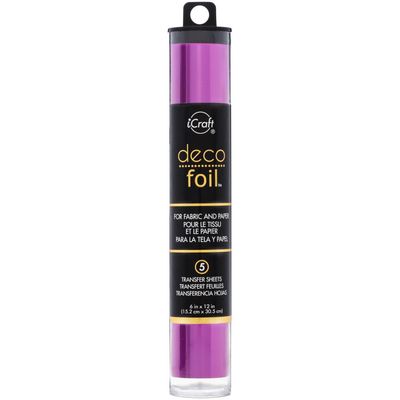 Icraft - Deco foil transfert sheets couleur «Magenta» 5/pqt