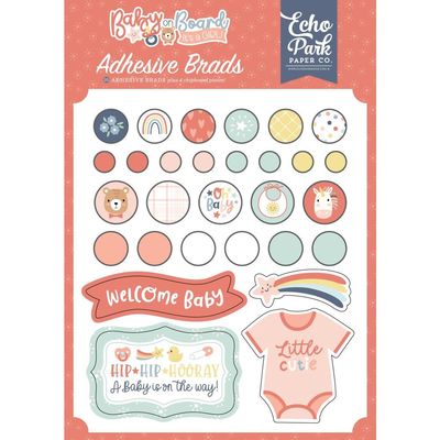 Echo Park - Brads «Baby On Board/It's A Girl» paquet de 29 pièces