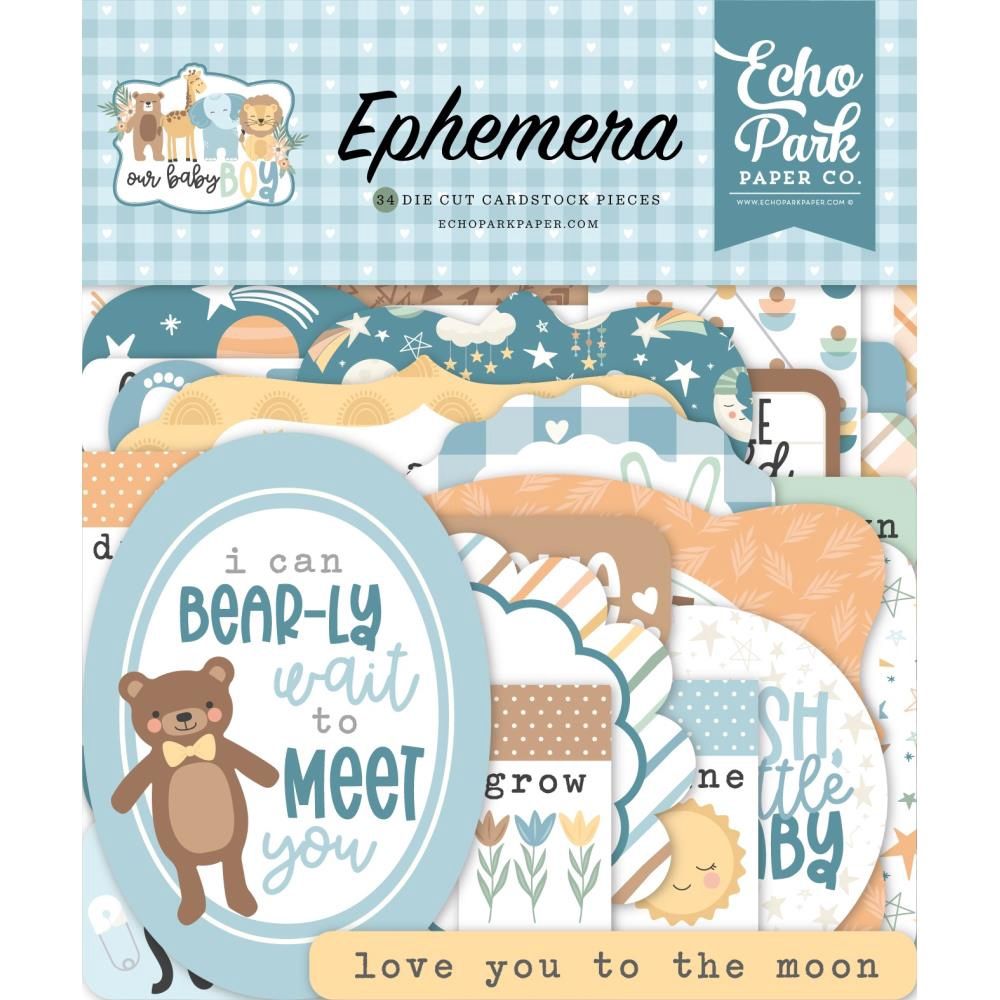 Echo Park - Éphéméras «Our Baby Boy» 34 pièces