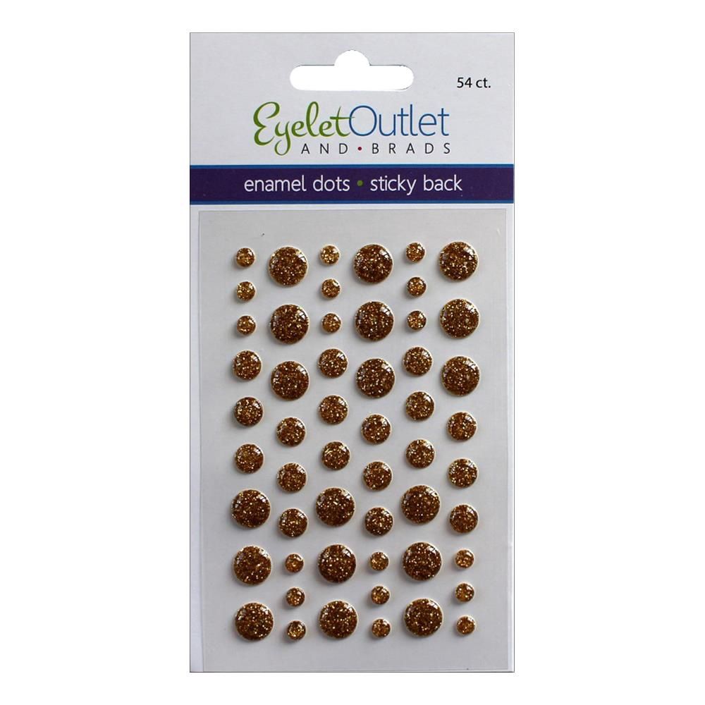 Eyelet outlet - Enamel Dots autocollant «Glitter Gold» 54 / emballage