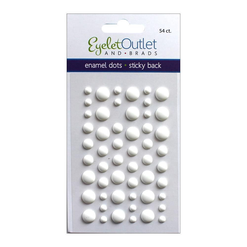Eyelet outlet - Enamel Dots autocollant «Matte White» 54 / emballage