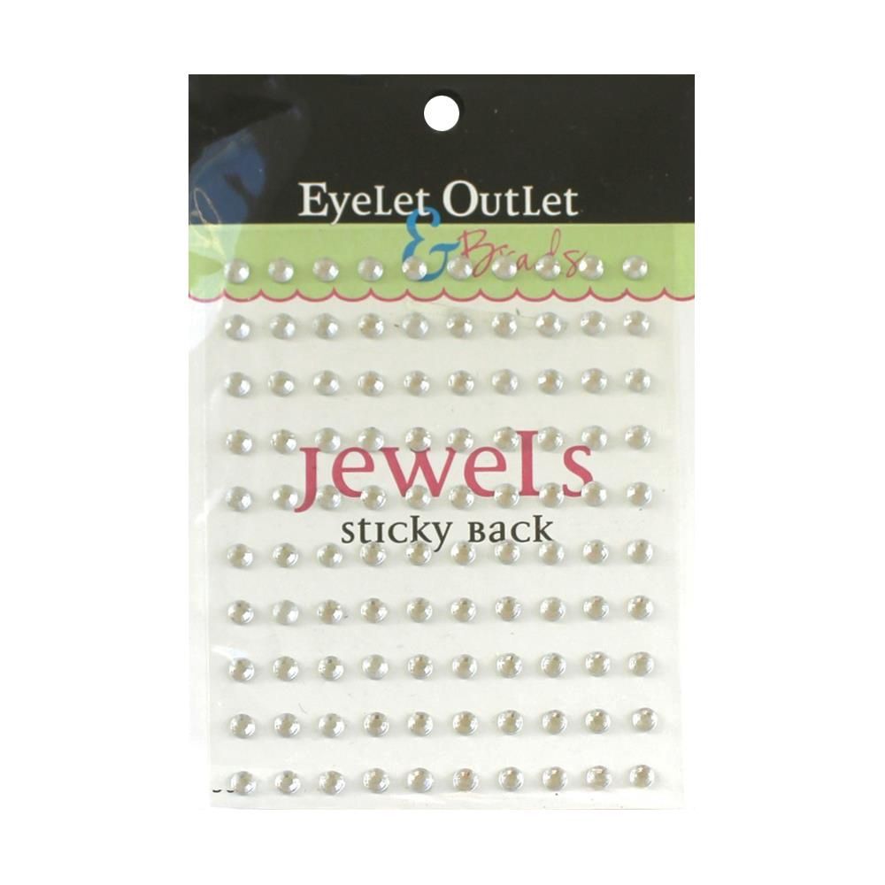 Eyelet outlet - «Adhesive Jewels» 5 mm couleur «Clear» 100/ emballage