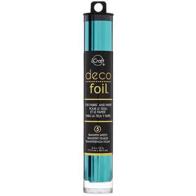 Icraft - Deco foil transfert sheets couleur «Aqua» 5/pqt