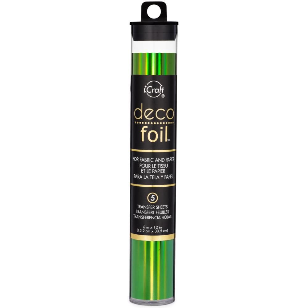 Icraft - Deco foil transfert sheets couleur «Lily Pad» 5/pqt