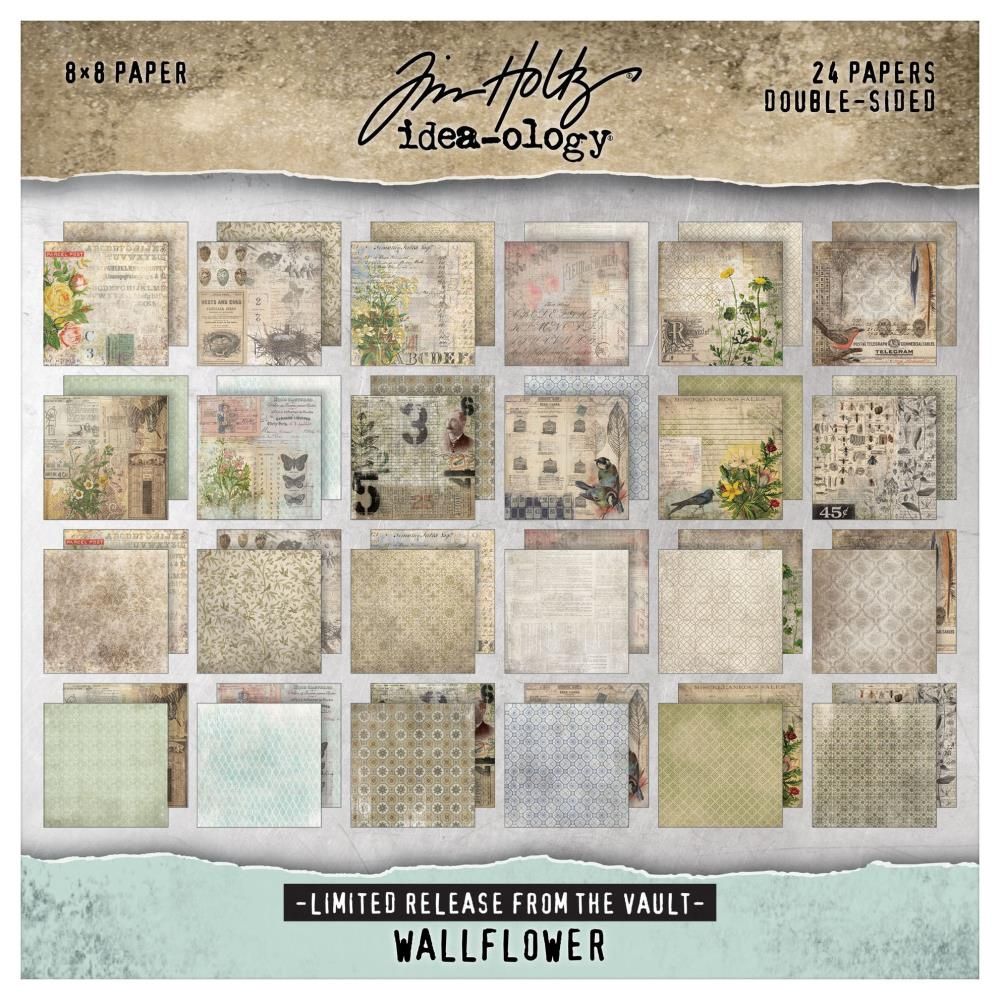 Idea-ology-Tim Holtz - Collection de papiers «Wallflower» 8 x 8