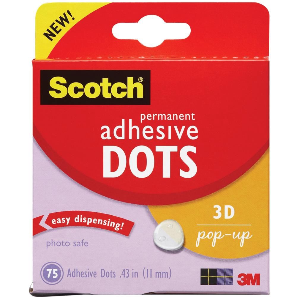 Glue Dots Scotch 3D pop-up (11mm) rouleau de 75 pcs