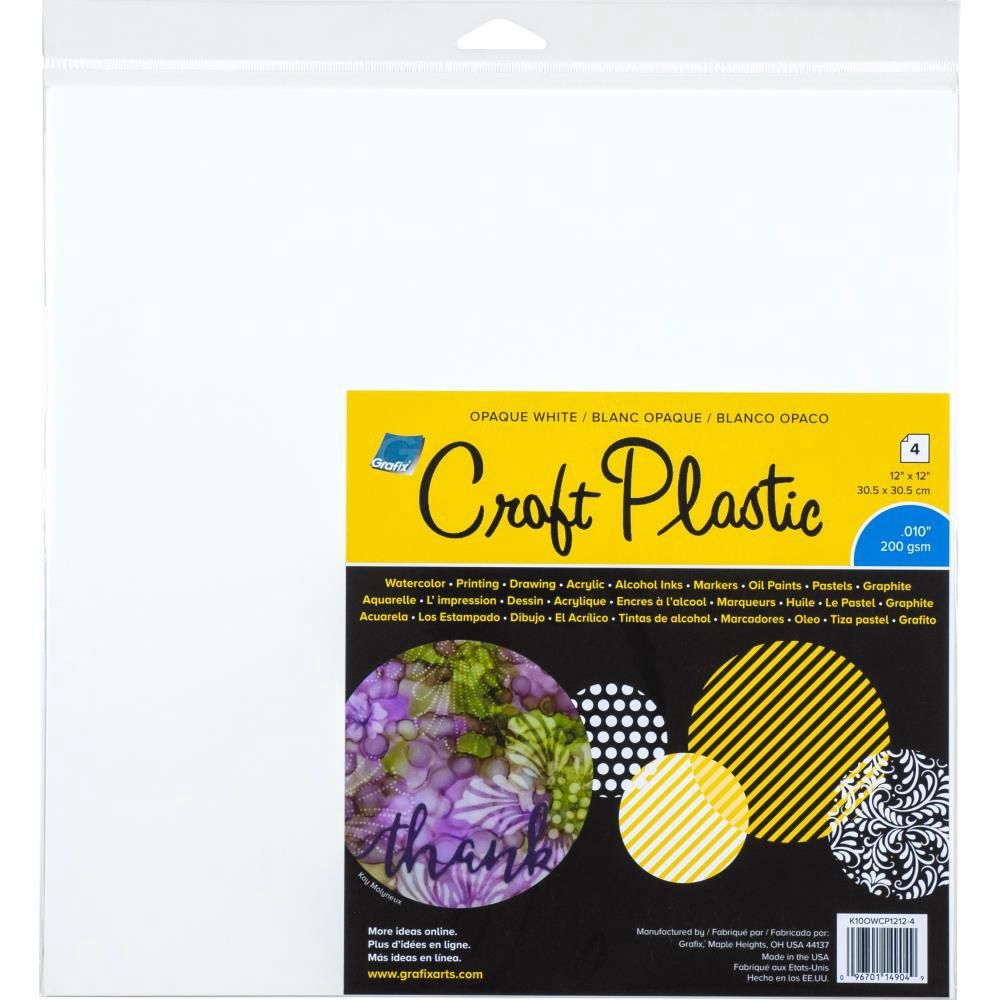 Grafix - Craft Plastic Craft, 4 feuilles blanches