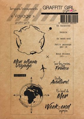 Graffiti Girl - Étampes «Voyage» 16 pcs