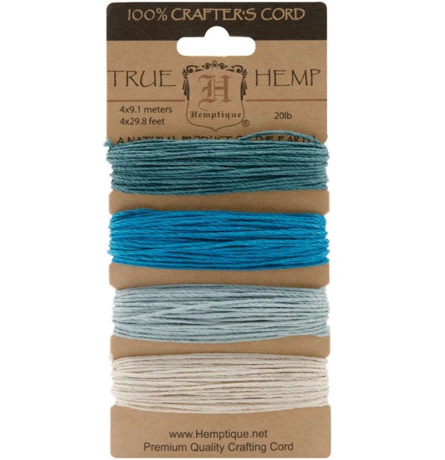 Hemptique - Corde de chanvre «Bleu Vert»