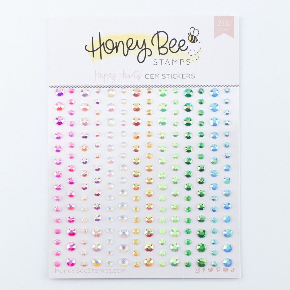 Honey Bee - Cristaux autocollant «Happy Hearts» 210 pcs