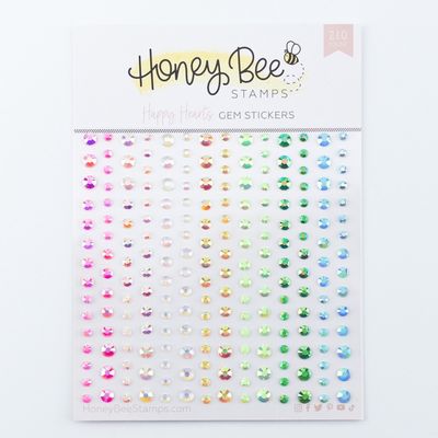 Honey Bee - Cristaux autocollant «Happy Hearts» 210 pcs