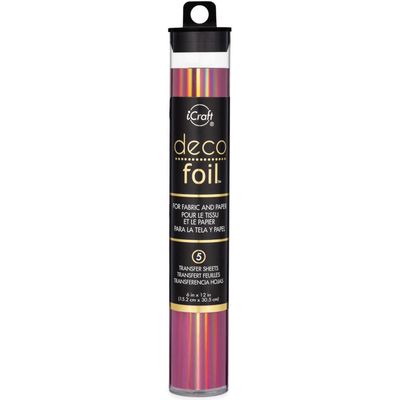 Icraft - Deco foil transfert sheets couleur «Enchanted Rose» 5/pqt