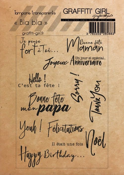 Graffiti Girl -Étampes «Bla Bla» 11 pcs