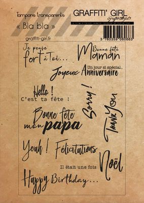 Graffiti Girl -Étampes «Bla Bla» 11 pcs