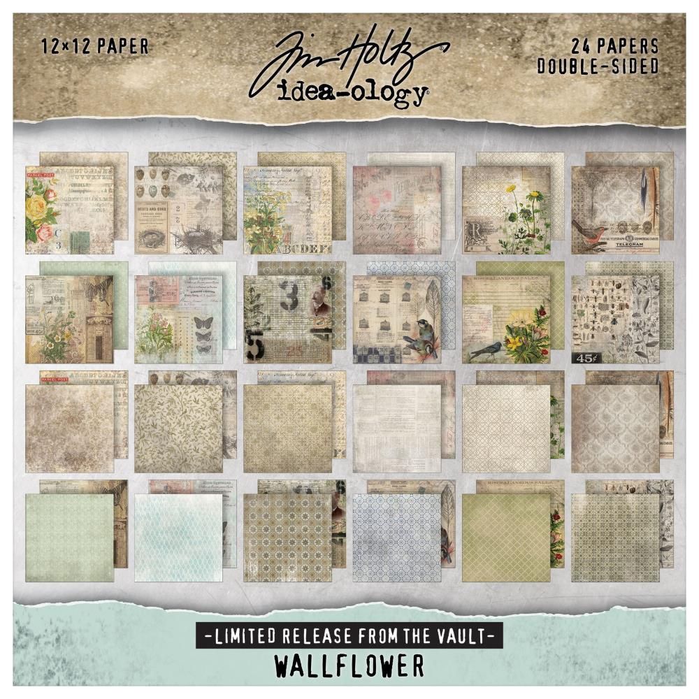 Idea-ology-Tim Holtz - Collection de papiers «Wallflower» 12 x 12