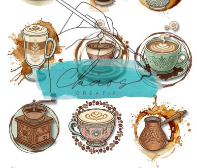 Le Chaos créatif - Autocollants no.1 Jamais sans mon Café
