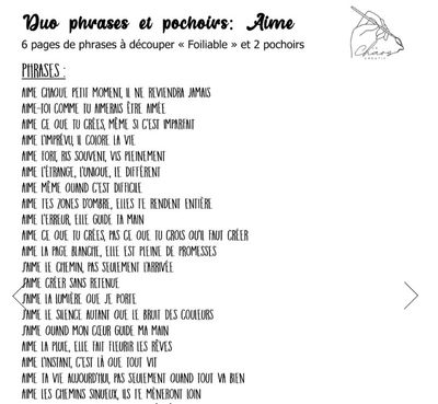 Le Chaos créatif - Duo Phrases et pochoirs: Aime