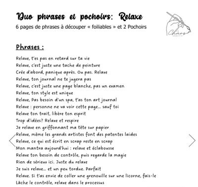 Le Chaos créatif - Duo Phrases et pochoirs: Relaxe