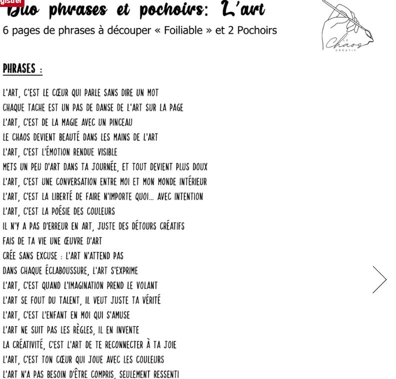 Le Chaos créatif - Duo Phrases et pochoirs: L'art