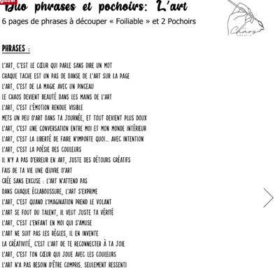 Le Chaos créatif - Duo Phrases et pochoirs: L'art