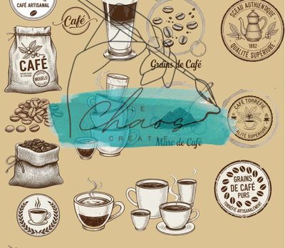 Le Chaos créatif - Autocollants Kraft Jamais sans mon Café