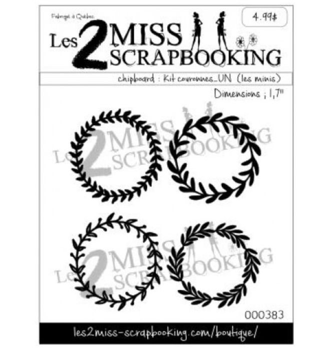 Les 2 Miss scrapbooking - Chipboard Kit mini couronnes UN