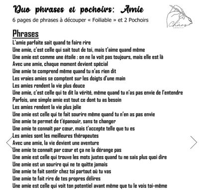 Le Chaos créatif - Duo Phrases et pochoirs: Amie