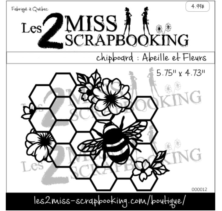 Les 2 Miss scrapbooking - Chipboard «Abeille et fleurs»