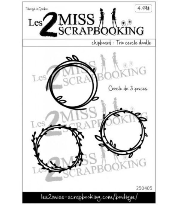 Les 2 Miss scrapbooking - Chipboard «Trio cercle doodle»