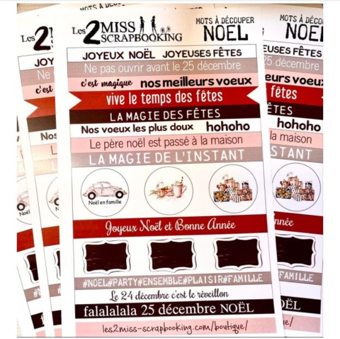 Les 2 Miss scrapbooking - Mots à découper Noel