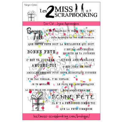 Les 2 Miss scrapbooking - Éphéméra «Joyeux Anniversaire»