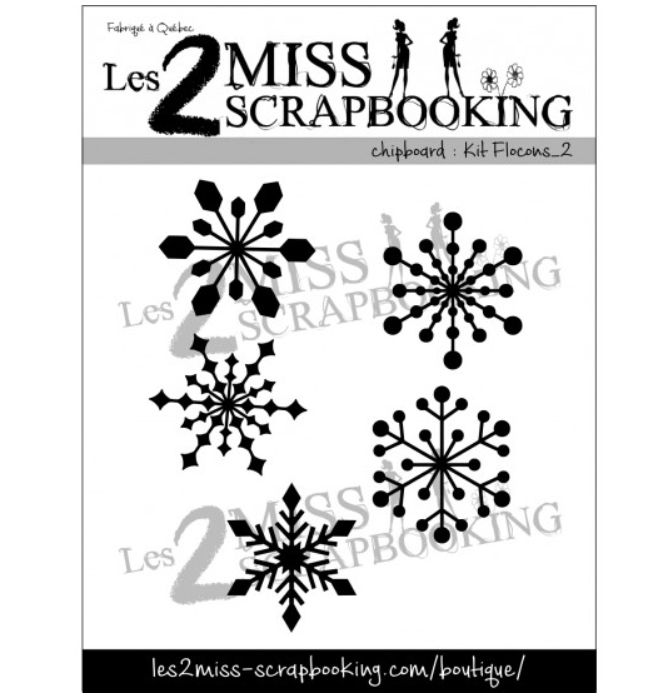 Les 2 Miss scrapbooking - Chipboard Kit Flocons 2