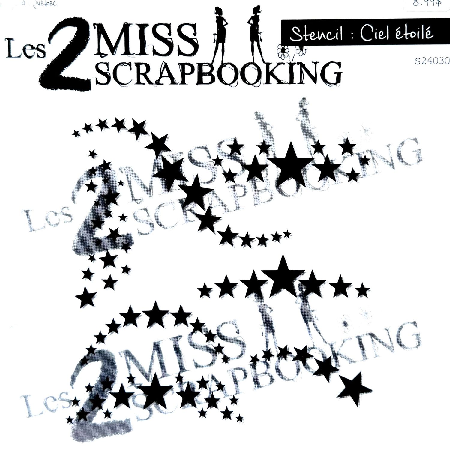 Les 2 Miss scrapbooking - Stencil Ciel étoilé