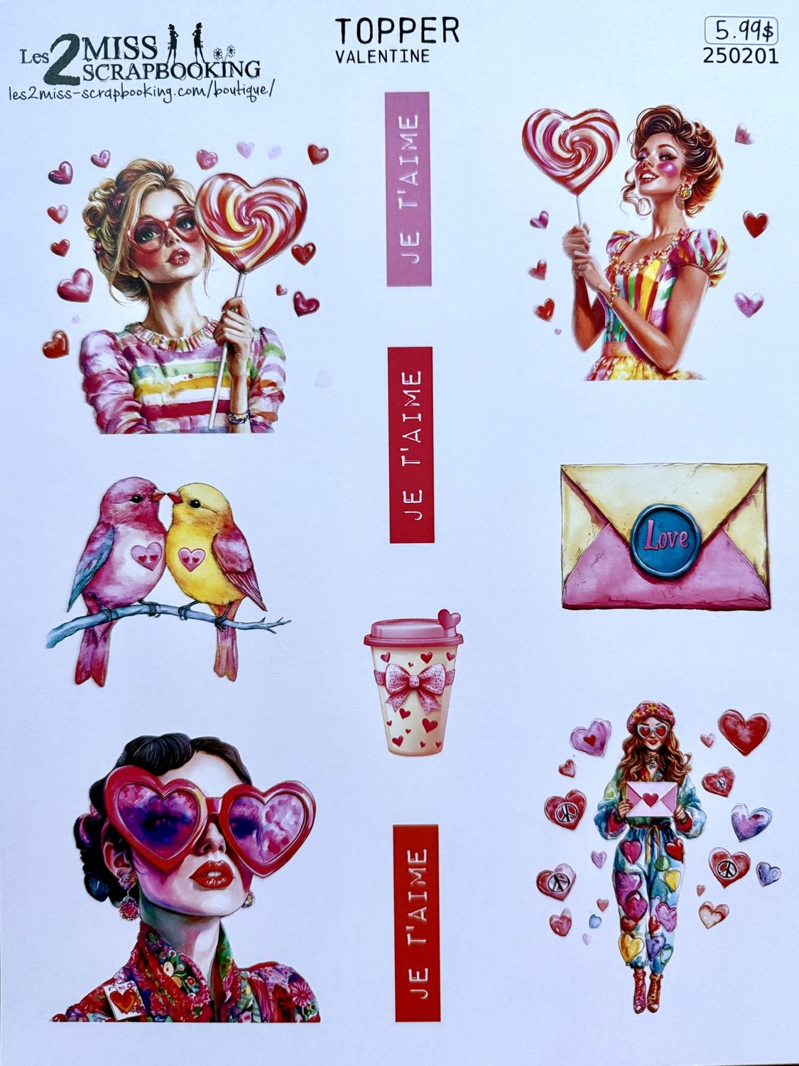 Les 2 Miss scrapbooking - Topper Valentine