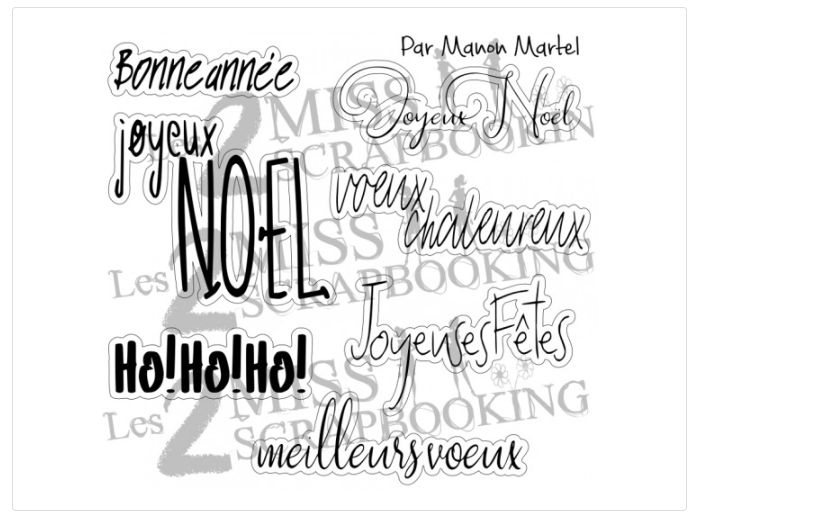 Les 2 Miss scrapbooking - Éphéméra «Kit noël deux» Or
